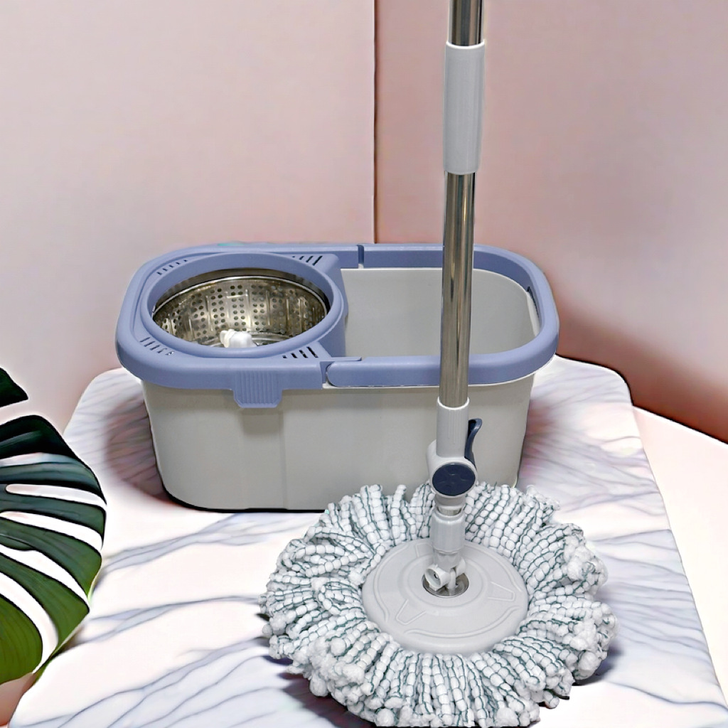 One-piece consignment rotating mop for household use, no need for hand washing, self-wring water, spin-drying and dehydration, dual-drive mop bucket
