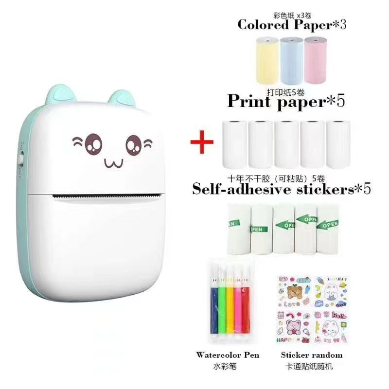 New Mini Pocket Bluetooth Connected Portable Thermal Printer for Students (Photos and Error Corrections) - Exclusively for Foreign Trade and Cross-Border Export