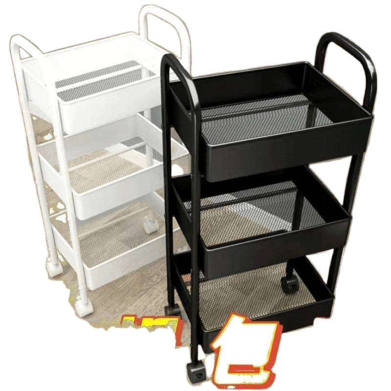 Thickened barber shop trolley storage rack for kitchen, bedroom, and bathroom; mobile storage rack.