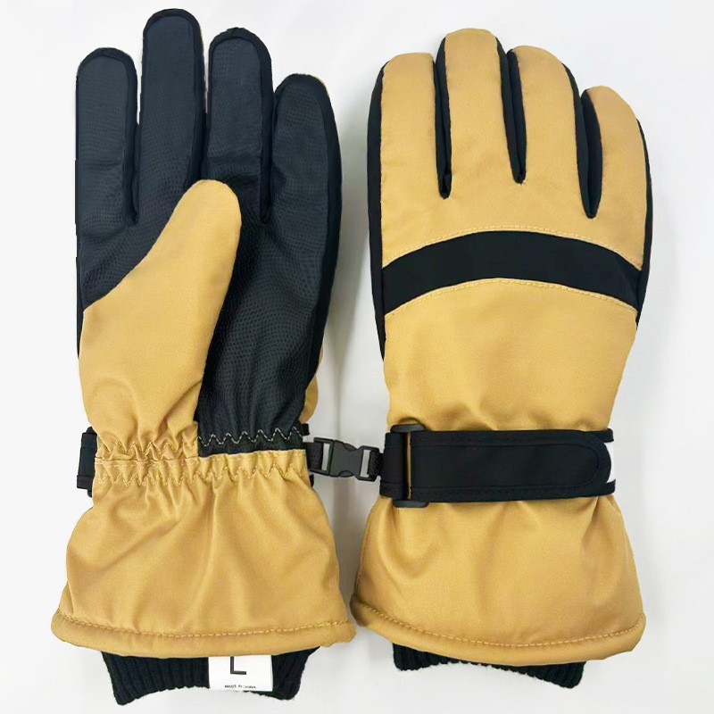 Outdoor cycling warm gloves for autumn and winter, thickened with fleece, water-repellent and anti-slip, touch screen, windproof ski gloves for men and women