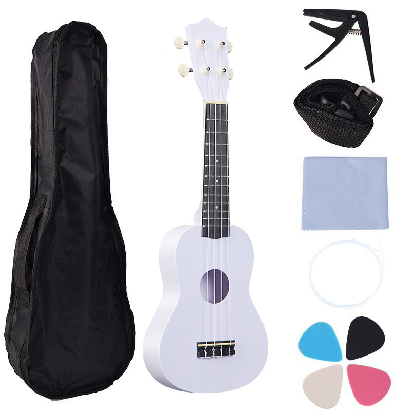 Cross-border 21-inch ukulele colorful ABS carbon fiber mini guitar beginner accessory backpack set factory wholesale