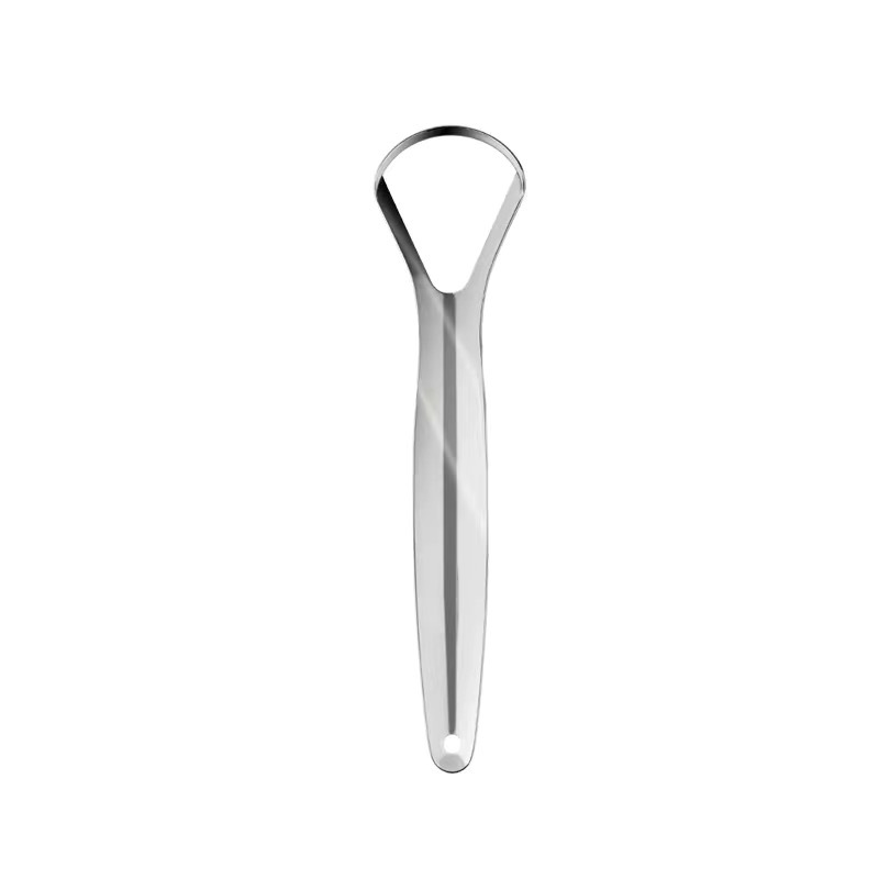 Oral care wonder: Stainless steel tongue coating scraper, a household tongue coating cleaner to remove bad breath and odor. Tongue scraping and brushing tool