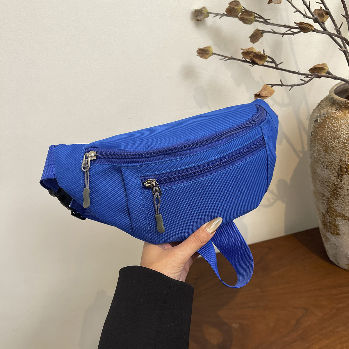 Casual women's waist bag, waterproof, single shoulder bag, crossbody bag, chest bag, fashionable backpack, multi-functional travel waist bag, coin purse, solid color.
