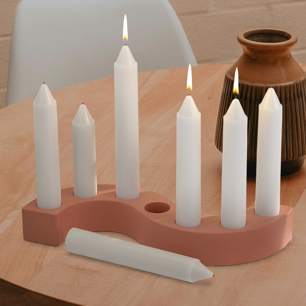 DIY crystal resin gypsum decorative item S-shaped double and triple heart-shaped candle stand silicone mold