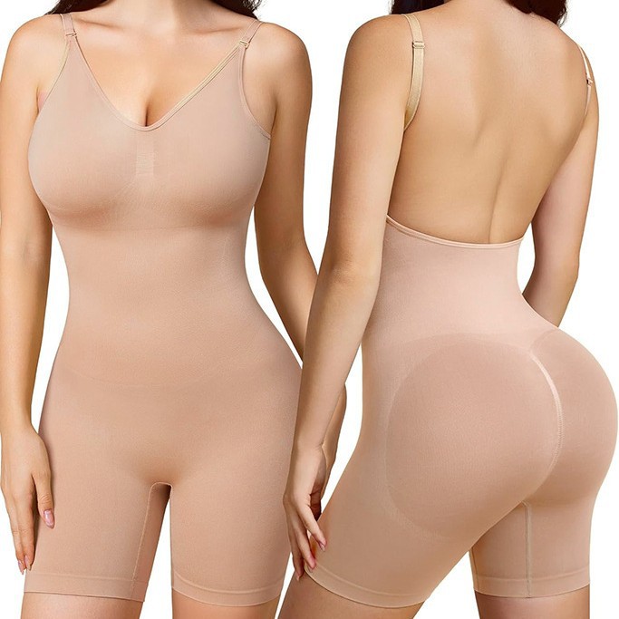 European and American cross-border seamless shapewear plus size U-back hip lifting waist shaping women's postpartum shaping and abdominal slimming bodysuit foreign trade