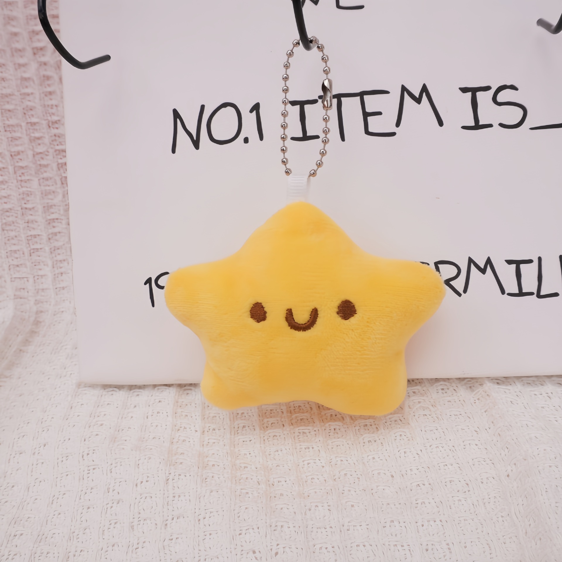 Cross-border smiling star plush pendant, yellow star doll ornament, street vendor claw machine factory wholesale toy