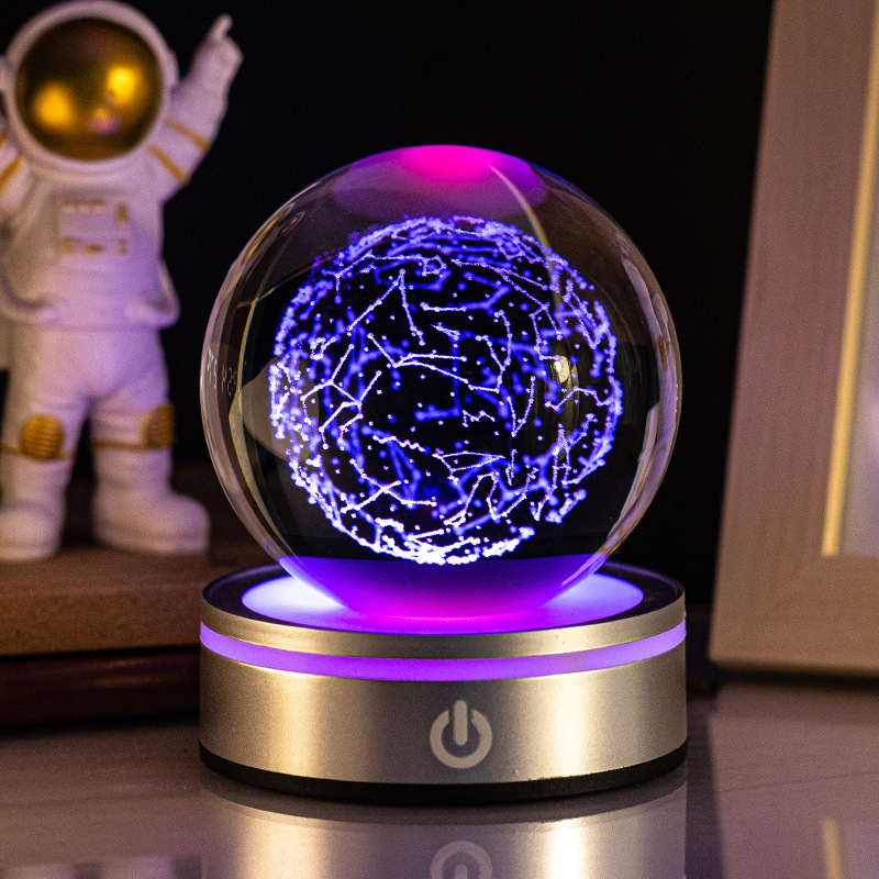 Creative luminous crystal ball night lights, solar system and galaxy ornaments for Mother's Day as birthday gifts for your girlfriend and best friend