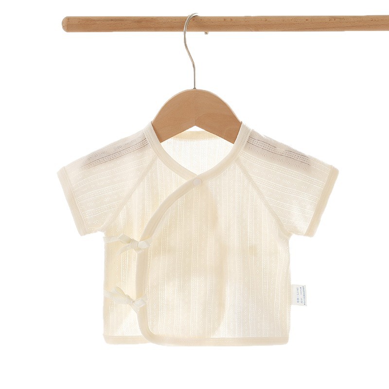 Newborn baby half-back blouse, summer thin pure cotton clothes, size 52, baby maternity short-sleeved top, summer style.