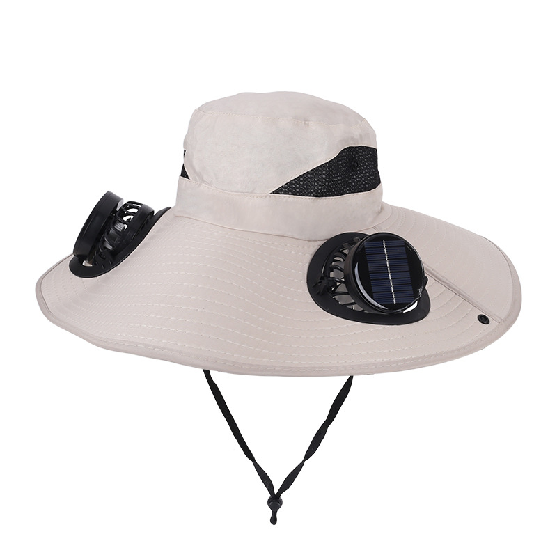 Fisherman's Camouflage Solar Dual-Fan Hat: Solar + USB for Doubled Battery Life, Essential for Outings and Fishing