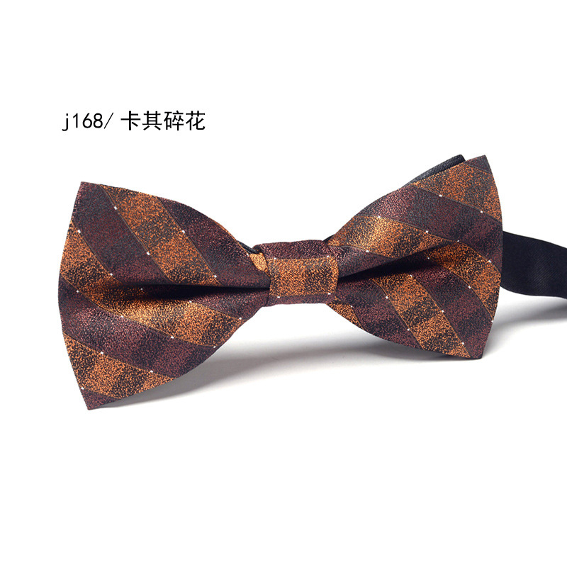 Vintage bow tie men's wedding groom best man formal shirt performance group grey striped bow tie factory