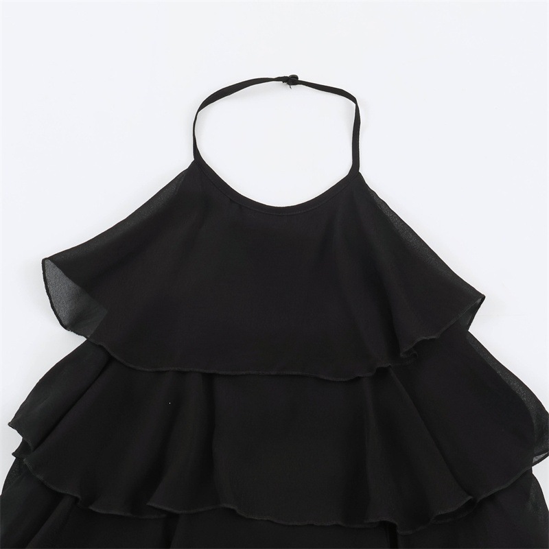 Foreign trade order! Summer 2026 European and American style women's fashion, sexy and hot girl halter layered dress 4764204