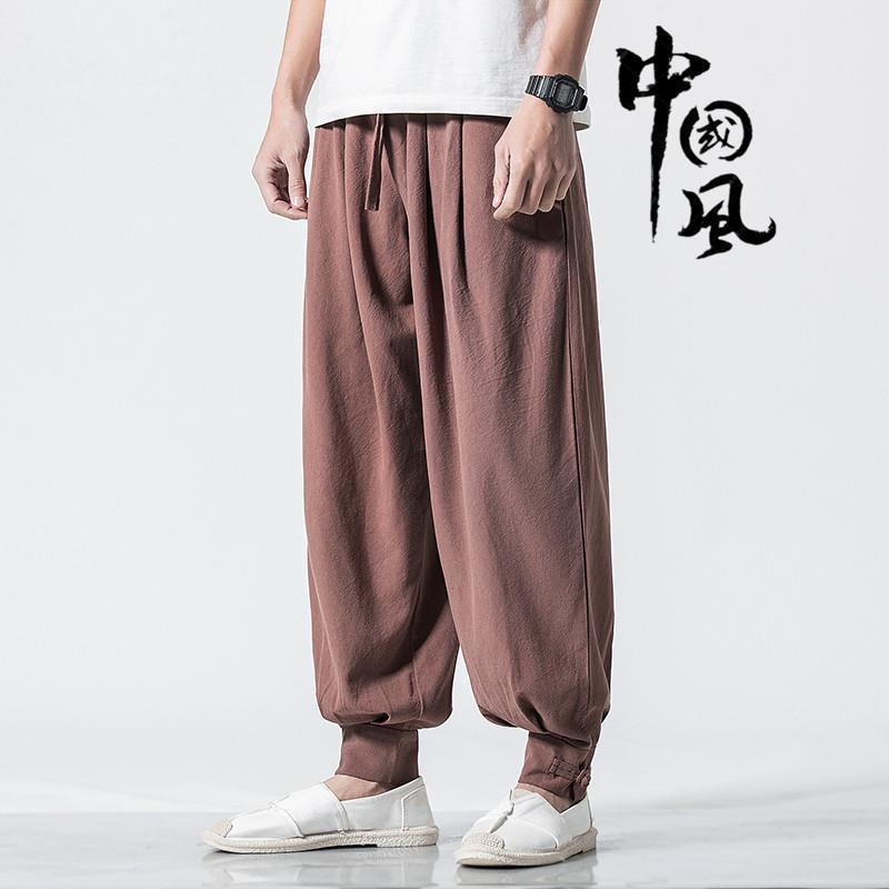 2022 Monk Pants, No Leg Binding, Cotton Linen, Loose Fit, Suitable for Monks, Lay Buddhists, and Meditation, Spring/Summer Long Pants