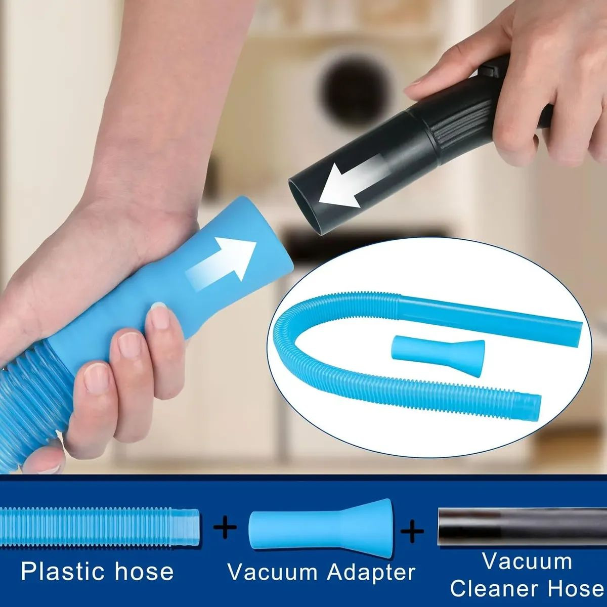Fourth and fifth generation vacuum cleaner hose kit, creative home cleaning tool, silicone PE vent cleaning tube.