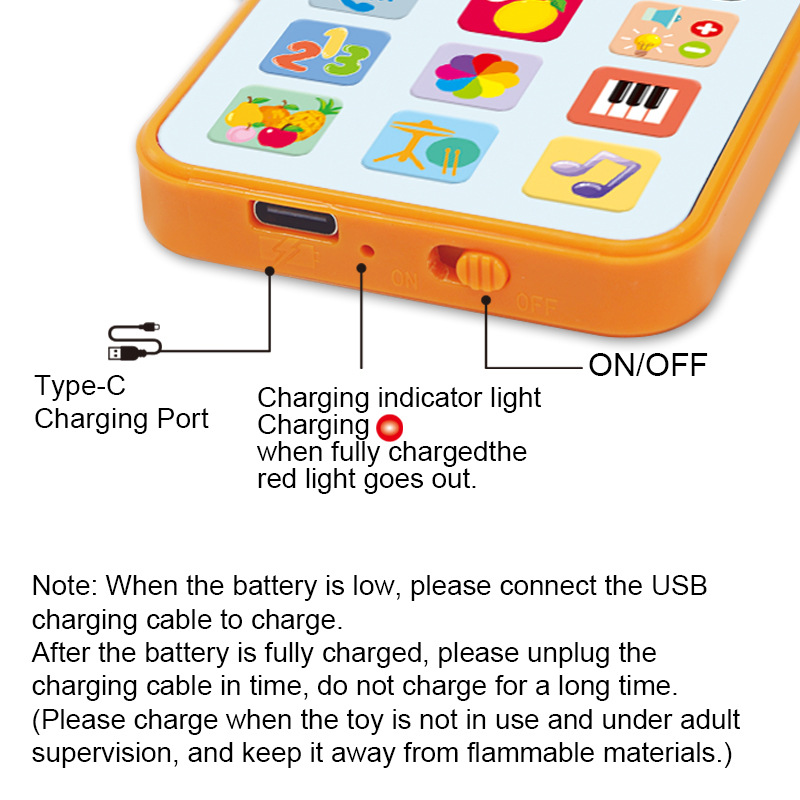 Yphone, a new cross-border e-commerce children's Spanish toy phone, is an early education and educational simulation telephone with charging function.