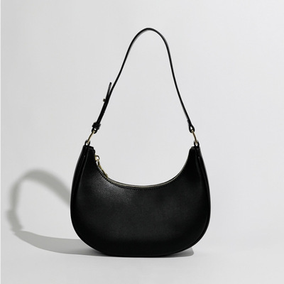 Cross-border bags spring/summer minimalist underarm bag, shoulder bag, niche baguette bag, women's crossbody bag, 2025 new style, half-moon bag