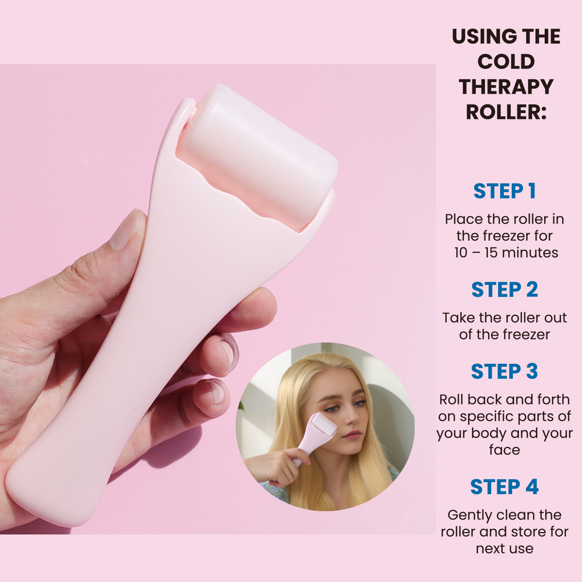 New cross-border PE gel ice roller, facial beauty device, facial massage ice roller.