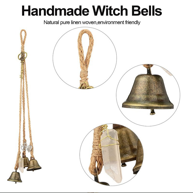 Cross-border Witch Bells Wicker Wind Chime Door Handle Wall Hanging Commemorative Wind Chime Witch Bell Blessing Decoration Bell