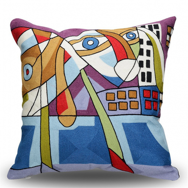 Cross-border abstract cat creative pillowcase, printed living room sofa cushion, artistic car cushion, customizable
