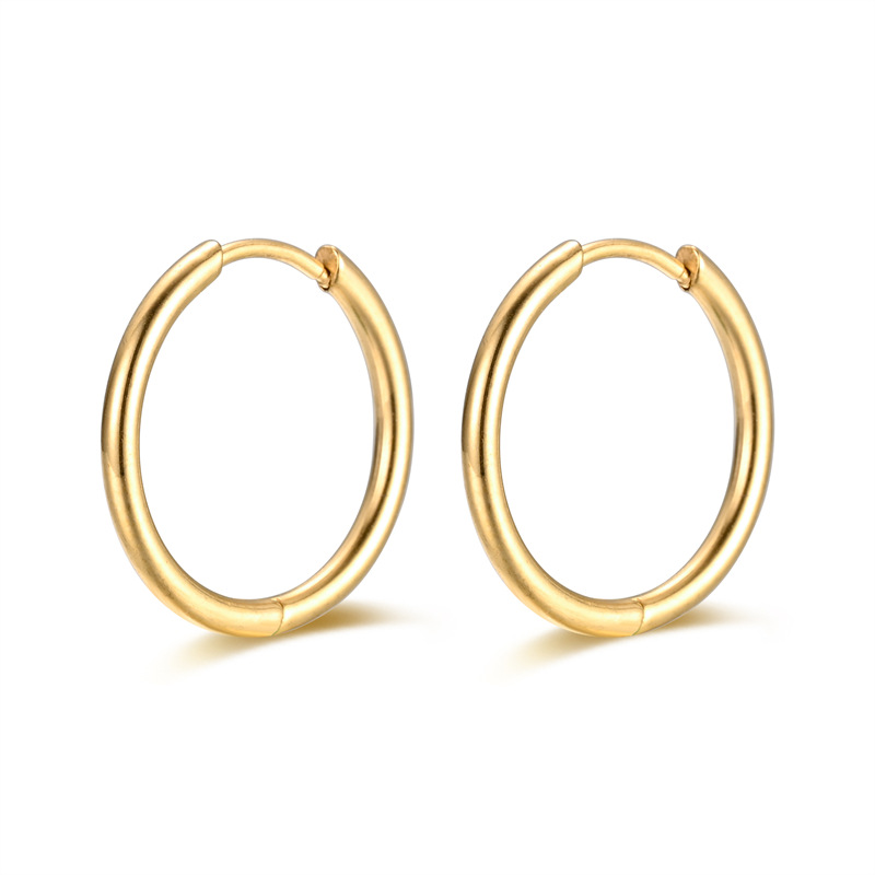 In stock, manufacturer of minimalist circular metal earrings, stainless steel and titanium steel earrings, high-end minimalist style titanium steel earrings.