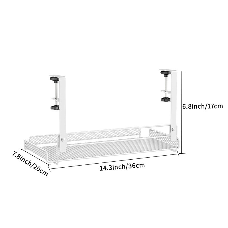 Cable management box, cable tray, socket, router, WiFi data cable storage, under-desk cable organizer, no drilling required