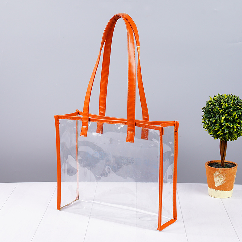 pvc transparent tote bags, large-capacity tote bags, multi-functional waterproof transparent shopping bags, jelly bags, gift customization
