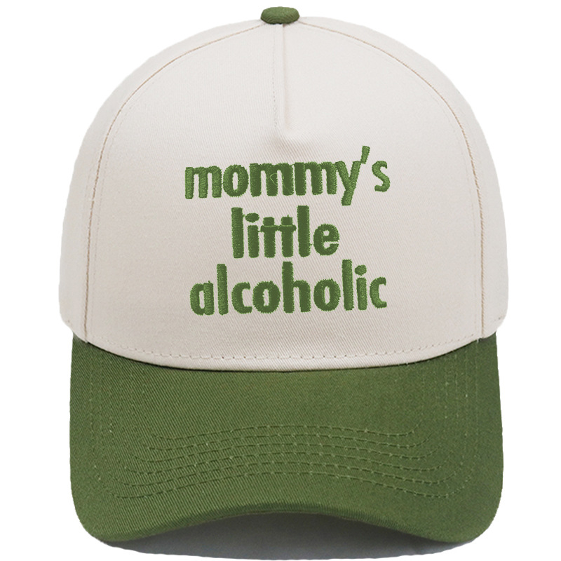 Cross-border mommy's little alcoholic embroidered truck driver cap, color-blocked baseball cap, unisex casual.