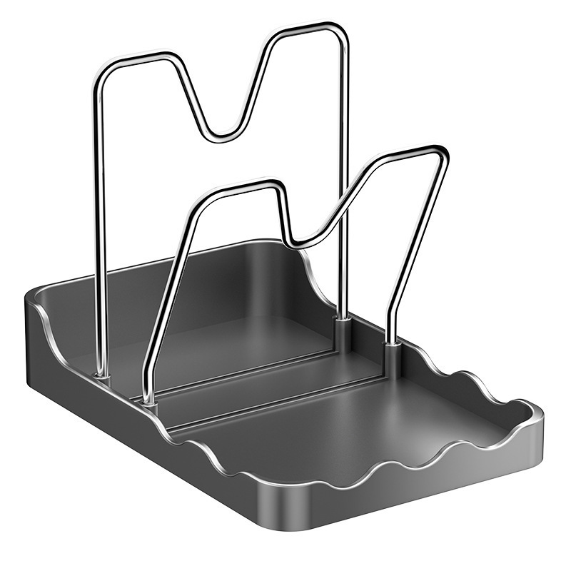 Gun ash pot lid rack, kitchen countertop storage rack, household spatula bracket, multi-functional pot lid, draining and storage wonder