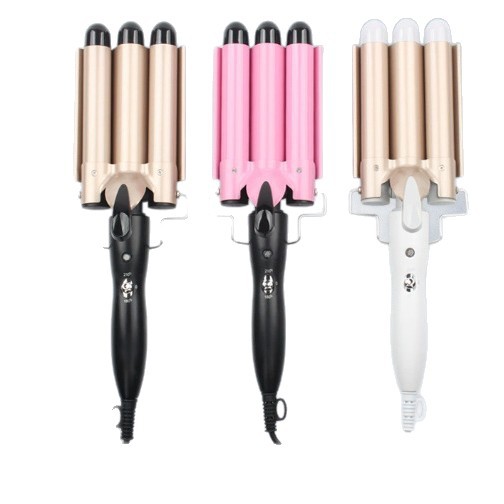 Cross-border three-barrel fully automatic curling iron, 3-in-1 hair curler, hair styling comb, egg roll curler, electric straightener.
