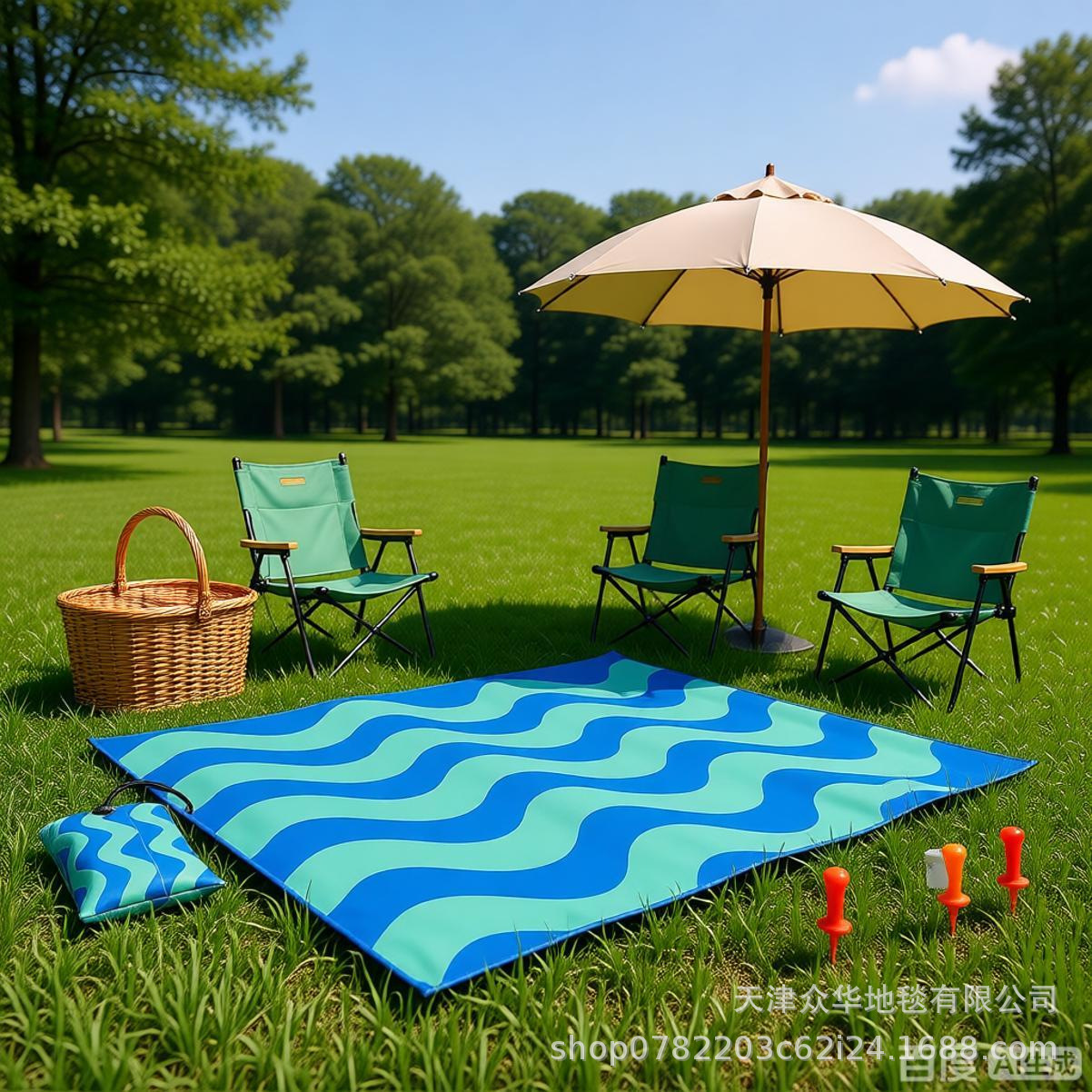 New Spring Camping Rug, Crystal Velvet, Outdoor Picnic Mat, Tent Campsite Decoration Rug, Dropshipping Available