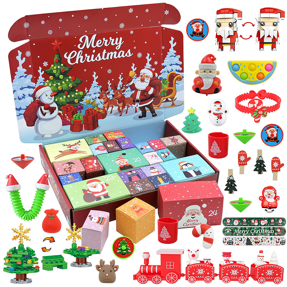 Cross-border Unicorn countdown Blind box, Christmas toy DIY, Football Children's Day hand-tearable calendar, Hole-hole fun