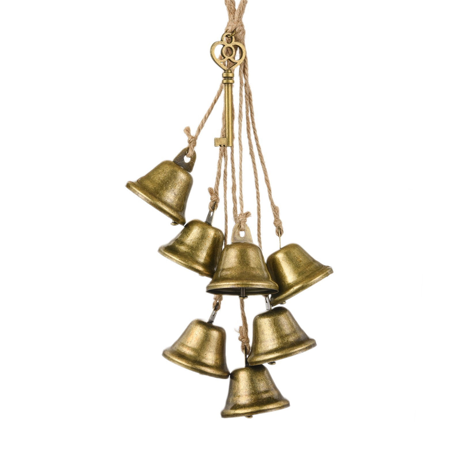 Cross-border Amazon home decor hanging bell alloy star wooden bead leopard print Christmas door ornament
