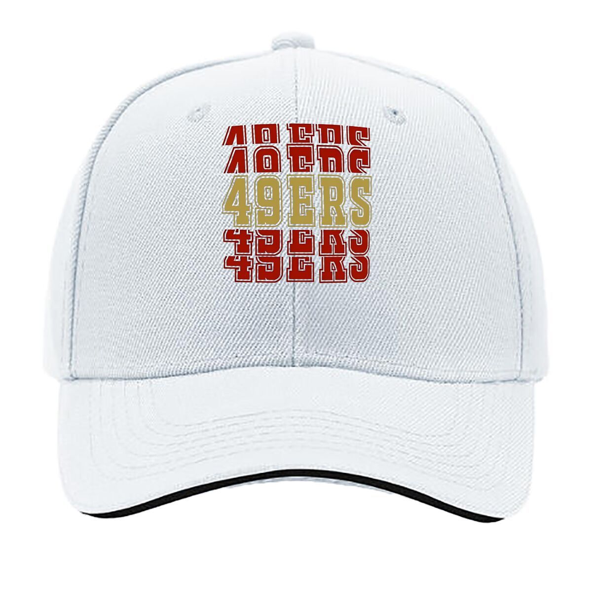 49ers Bold Block Lettering Red Gold Graphic Fashion Basebal