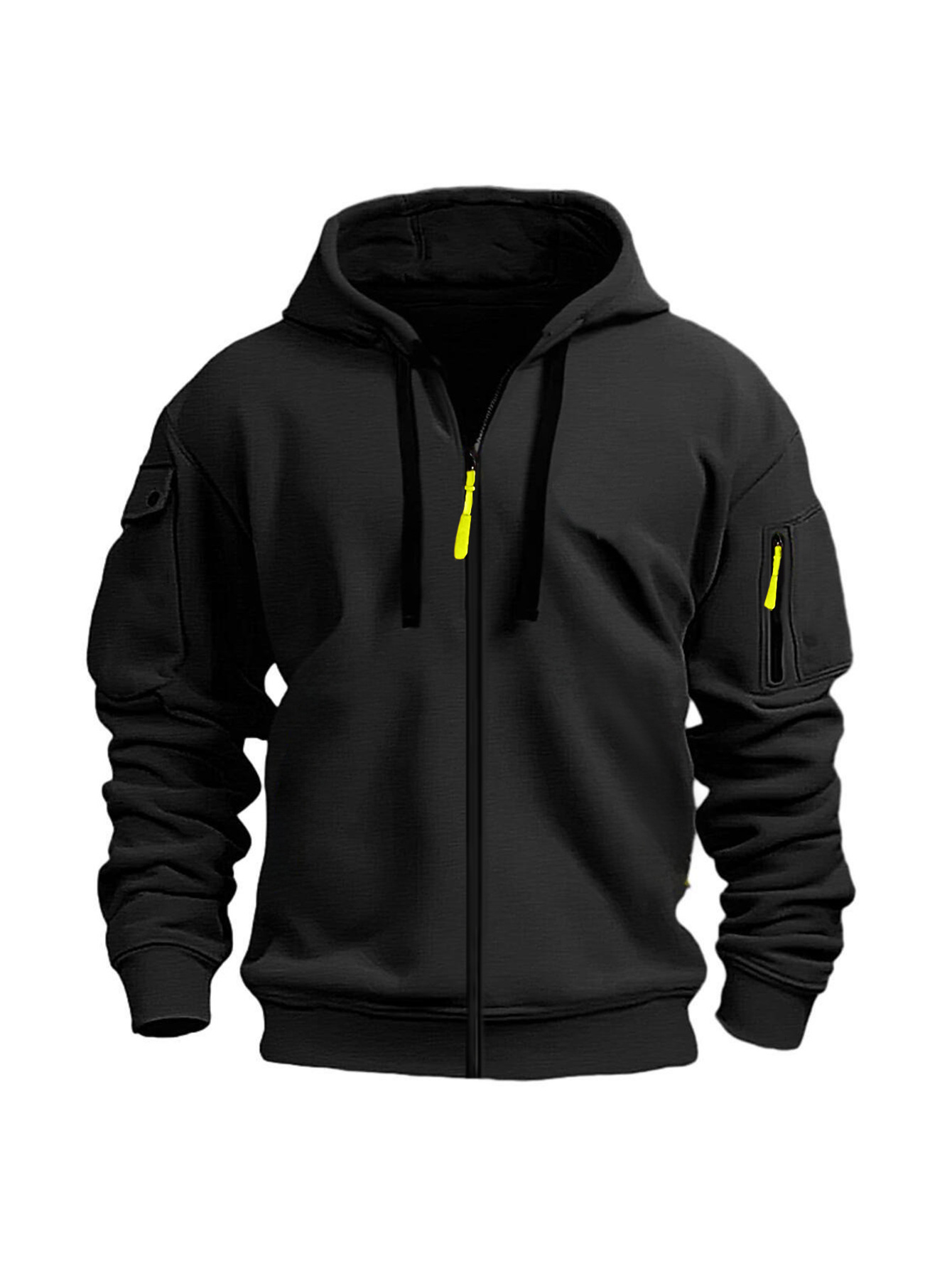2025 Cross-border Spring and Autumn Men's hoodie, zippered multi-pocket cardigan, sporty men's casual hoodie