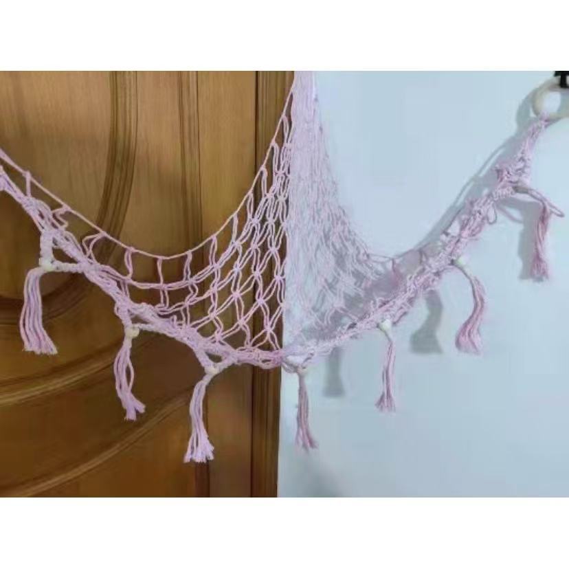Cross-border triangular wall-mounted toy mesh bag, children's room toy storage bag, woven plush toy hammock net