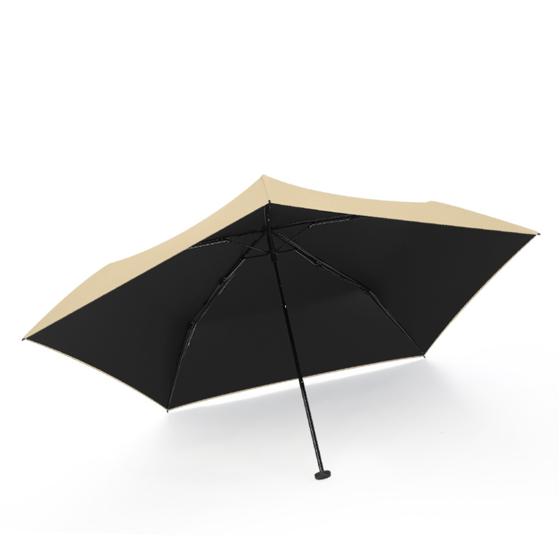 Creative ultralight five-ribbed solid color feather umbrella for women, compact and portable sun protection umbrella, dual-use for sunny and rainy days, wholesale.
