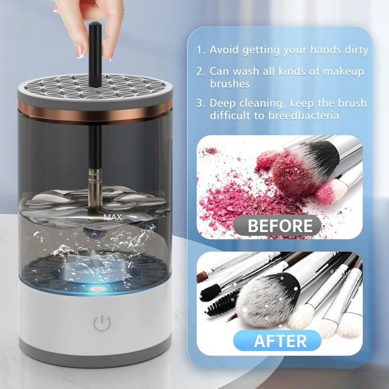 New makeup brush cleaner, USB plug-in electric brush cleaner and storage box, automatic washing and drying all in one.