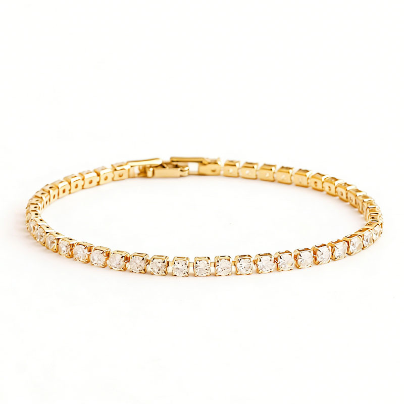 Live-streaming bestseller: Single-row 4mm zircon bracelet, simple and fresh, colorful zircon starry Sky bracelet, folding buckle bracelet