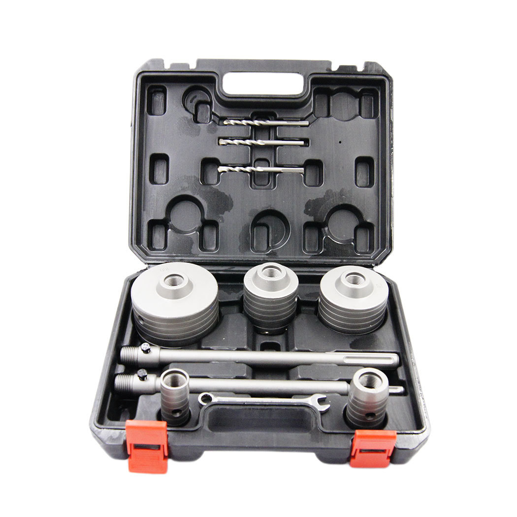 11-piece concrete hole punch set, wall hole punch set, tungsten alloy drill for concrete brick walls, sharp and durable.