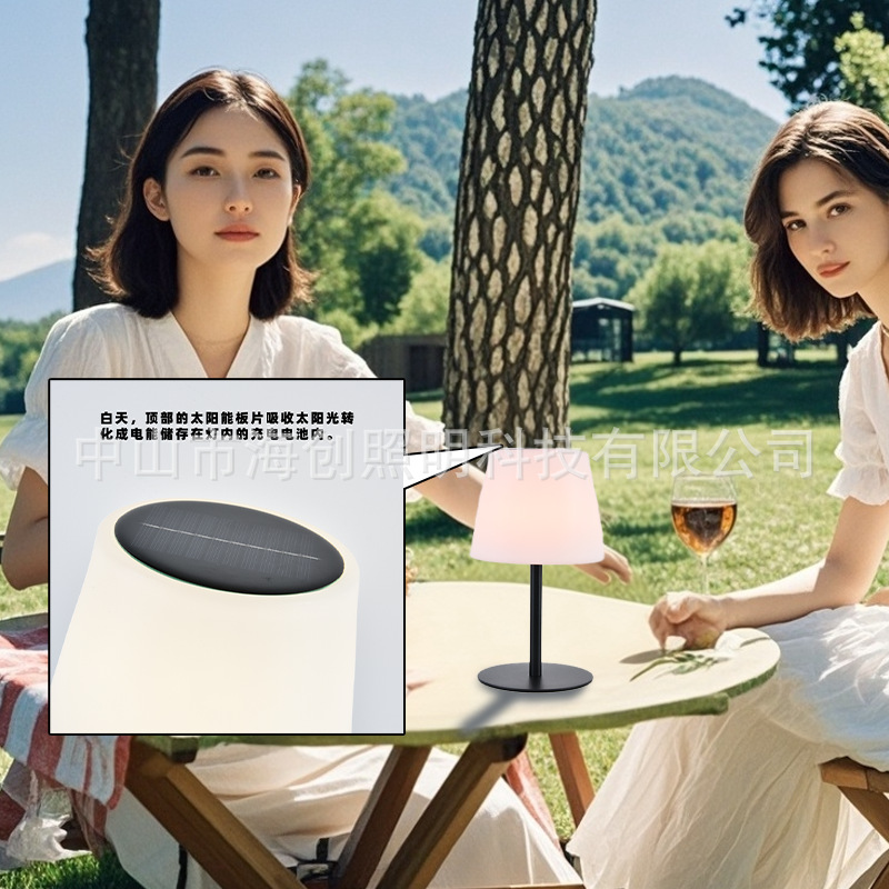 Amazon LED Solar Desk Lamp for Restaurants, Outdoors, Camping, Desktop, Ambient RGB, Waterproof, Rechargeable, Decorative