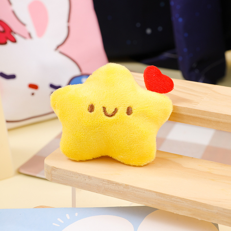 Cute Cartoon Plush Star and Moon Doll Keychain, Creative Small Doll Jewelry, Keychain Backpack DIY