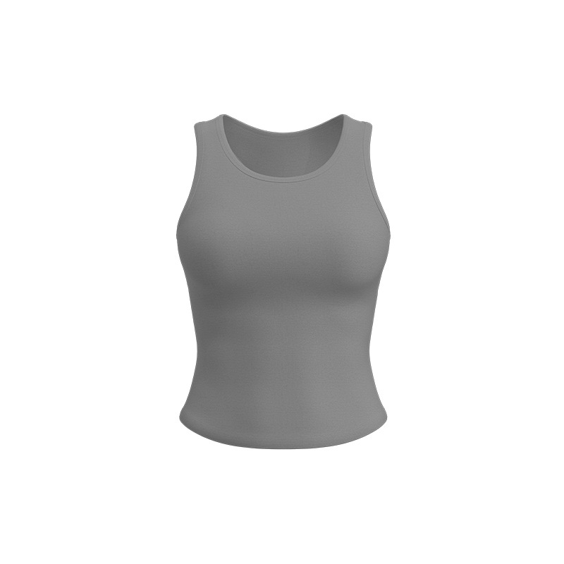 Summer thin and breathable mesh hollow yoga vest, high elasticity, not stuffy, anti-exposure, round neck tight sports top