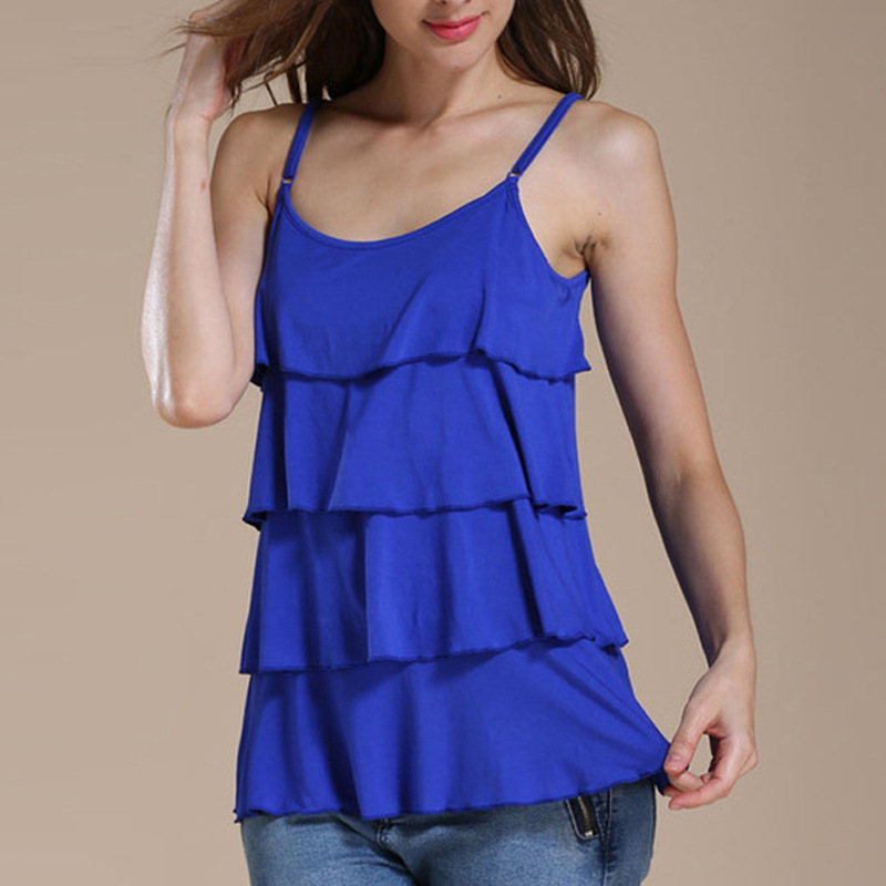 Nursing Vest Summer Fashion Camisole Maternity Base Layer Super Soft Cool Modal Loose Ruffle Multi-Layer