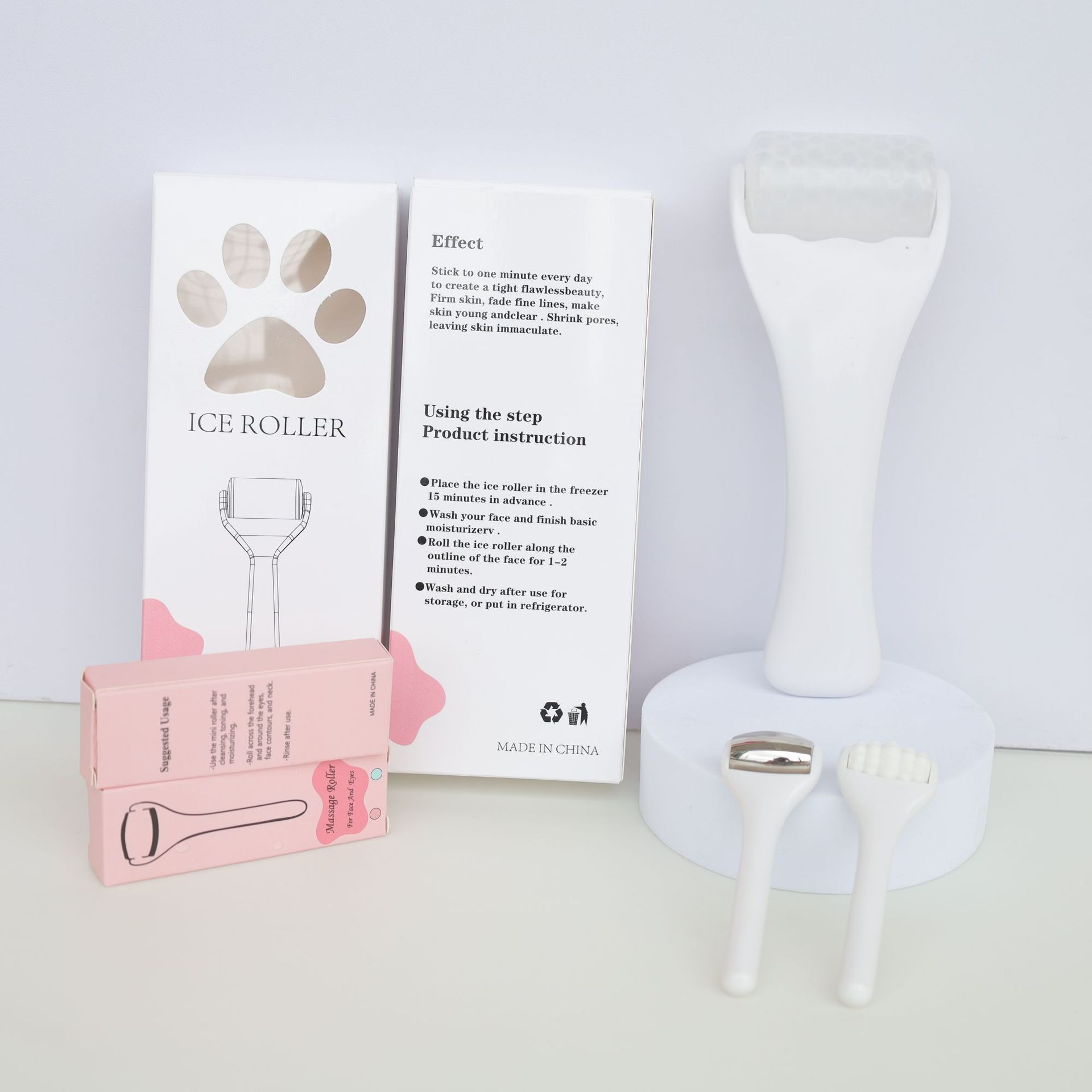 New cross-border combination beauty tool gift set, skin care facial massage tool gift box with ice roller