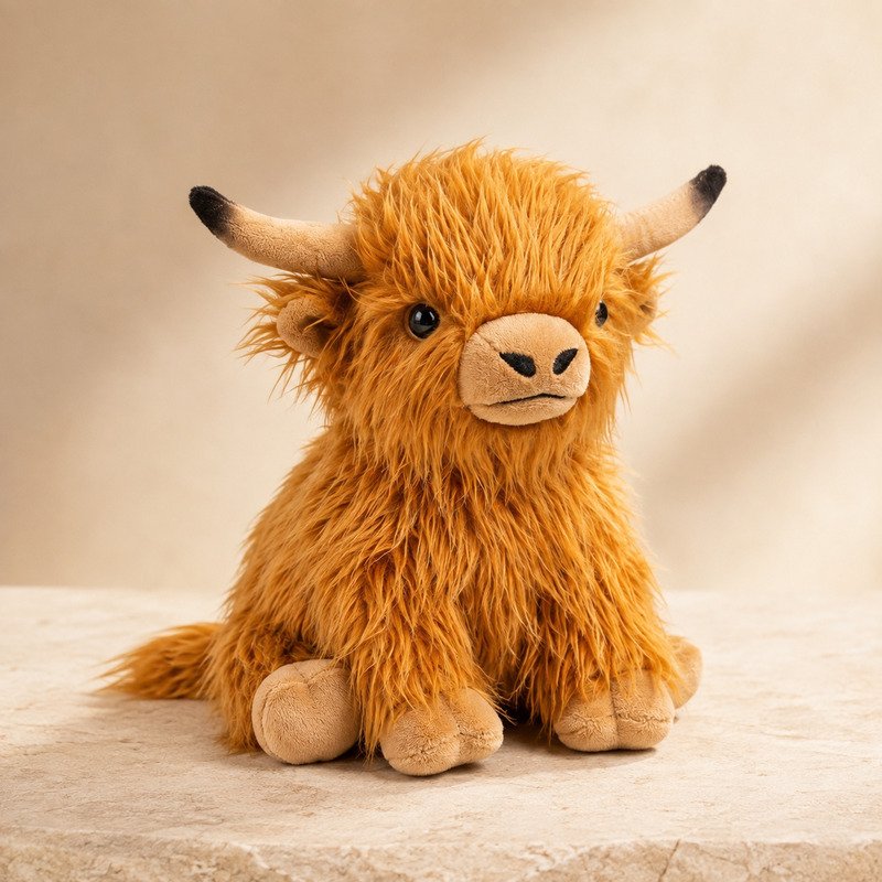 Cross-border in-stock Highland Cow simulation Scottish Highland Cow plush toy figurines
