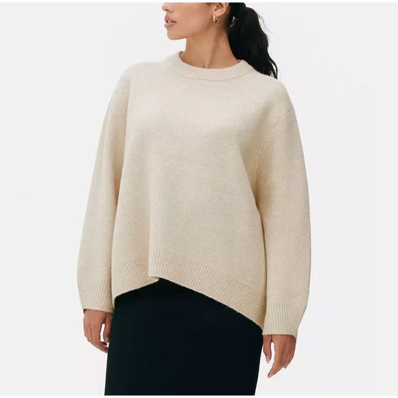 A loose 2023 winter new pink sweet round-neck casual pullover sweater from the European and American style cross-border independent station