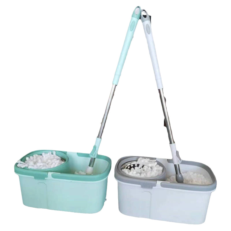 Rotating mop for easy cleaning, no need for hand washing. Bucket set, dry and wet dual-purpose floor mop cloth, water-absorbing, no need for hand washing