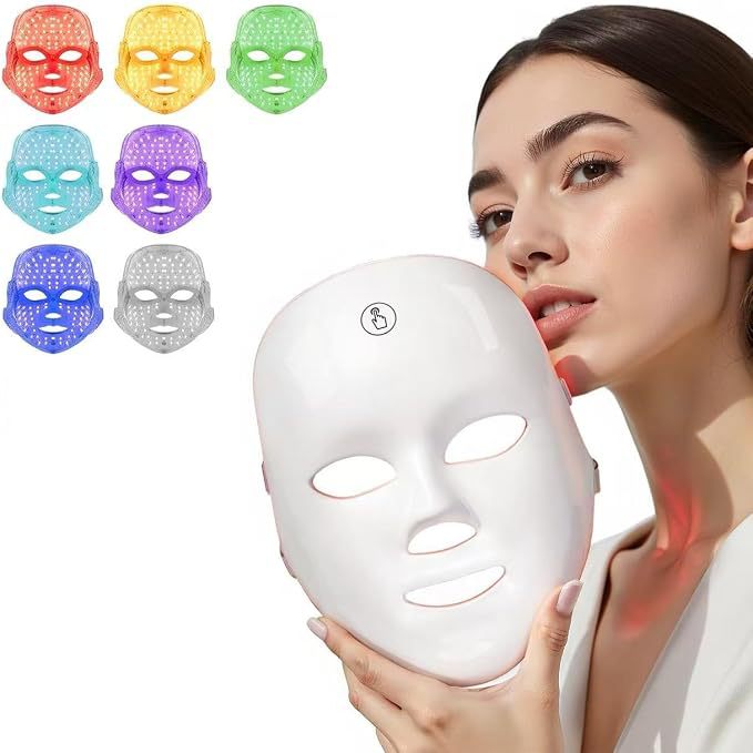 Cross-border charging manual touch led beauty mask, seven-color photon spectrum beauty device, facial mask device