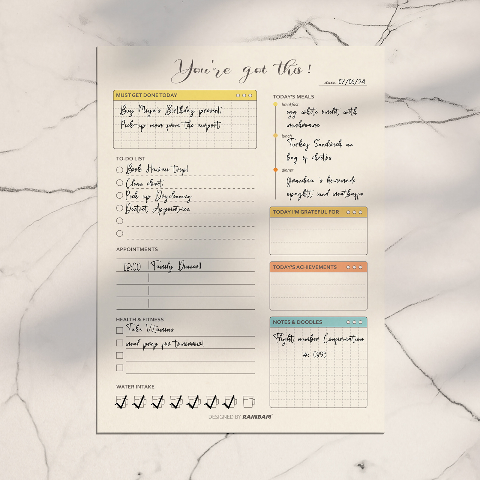 Cross-border, Instagram-worthy, high-quality B5-sized tear-off memo pad/planner/journal/notepad with non-adhesive paper.