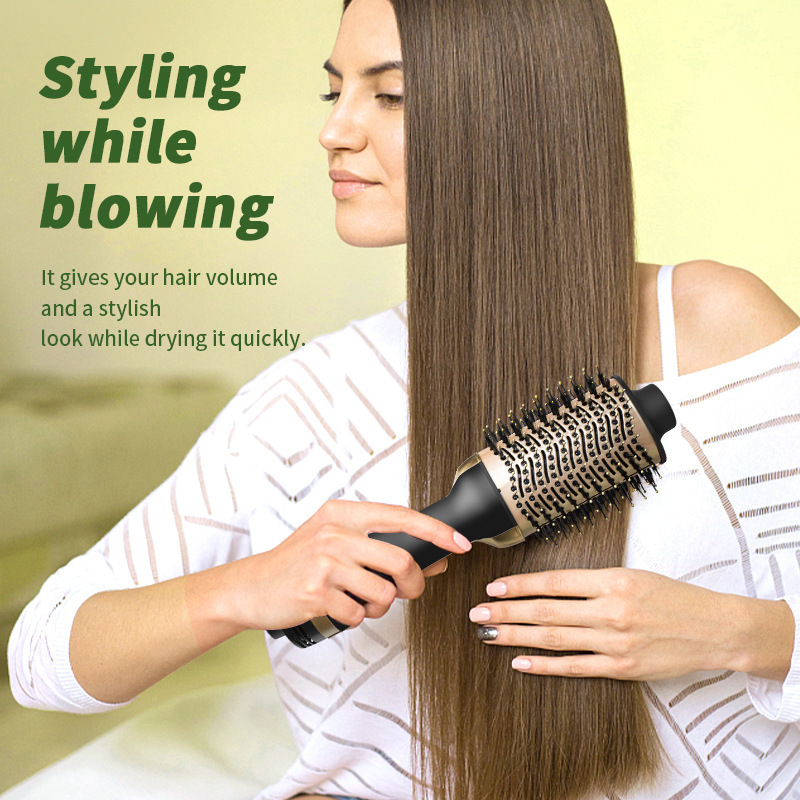 Cross-border 3-in-1 multi-functional curling iron, hot air comb, hair styling straightening comb, curling and blow-drying comb, CE certified