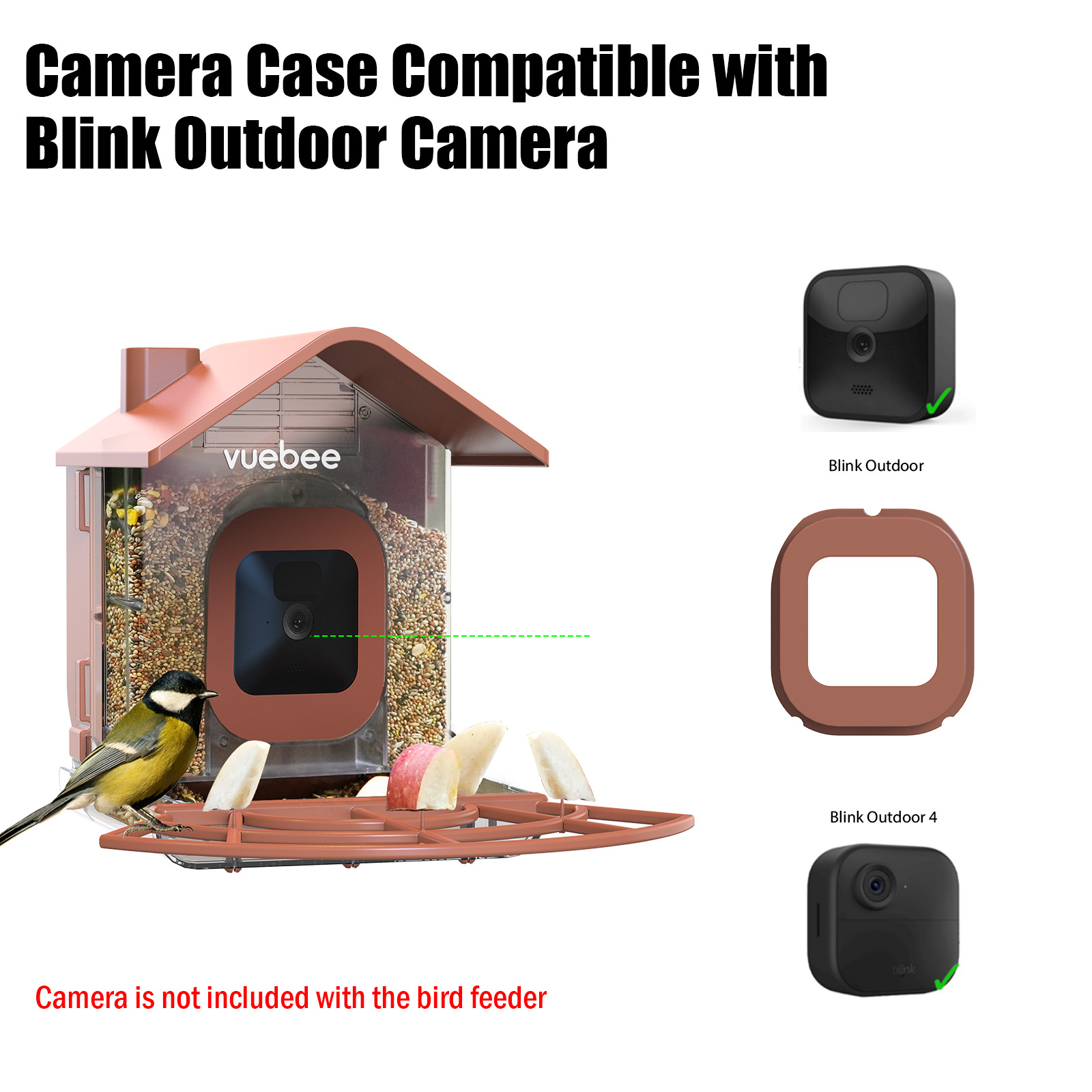 Cross-border birdwatching device with camera housing, squirrel-proof, large capacity, washable, outdoor wall-mounted bird feeder
